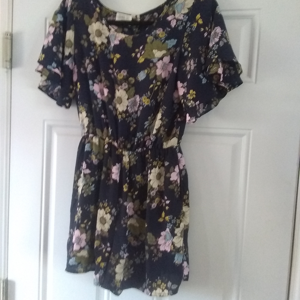 SIENNA SKY Size SMALL Blue Sheer Romper